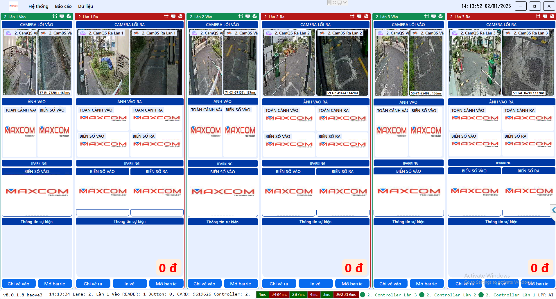 Phần mềm bãi xe thông minh trên máy trạm bảo vệ